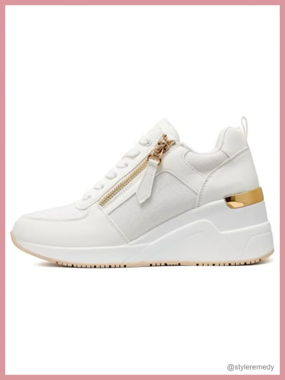 Women's Wedge Sneakers Platform Tennis Shoes Breathable Lightweight Lace-Up